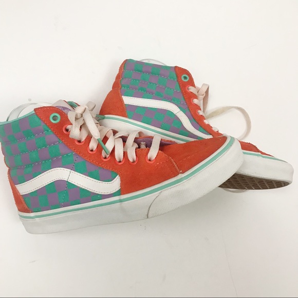 Vans Shoes - Rare Vans Off The Wall Orange Suede Checker Shoes
